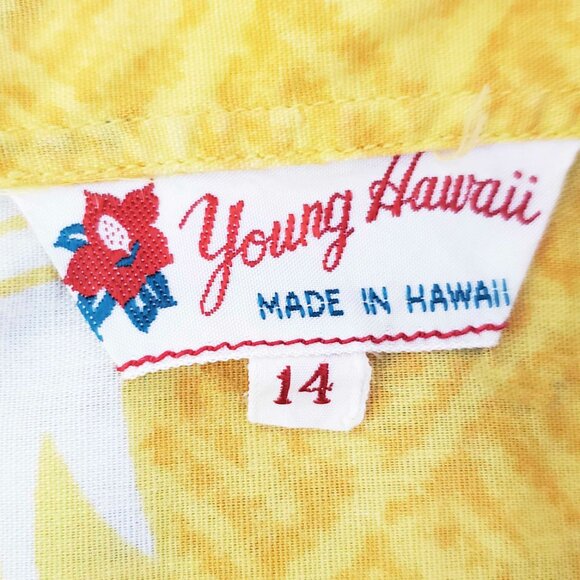 Vintage 50s / 60s Womens Hawaiian Dress Tiki  Gods Underwater Scene Yellow S/XS - Picture 5 of 15